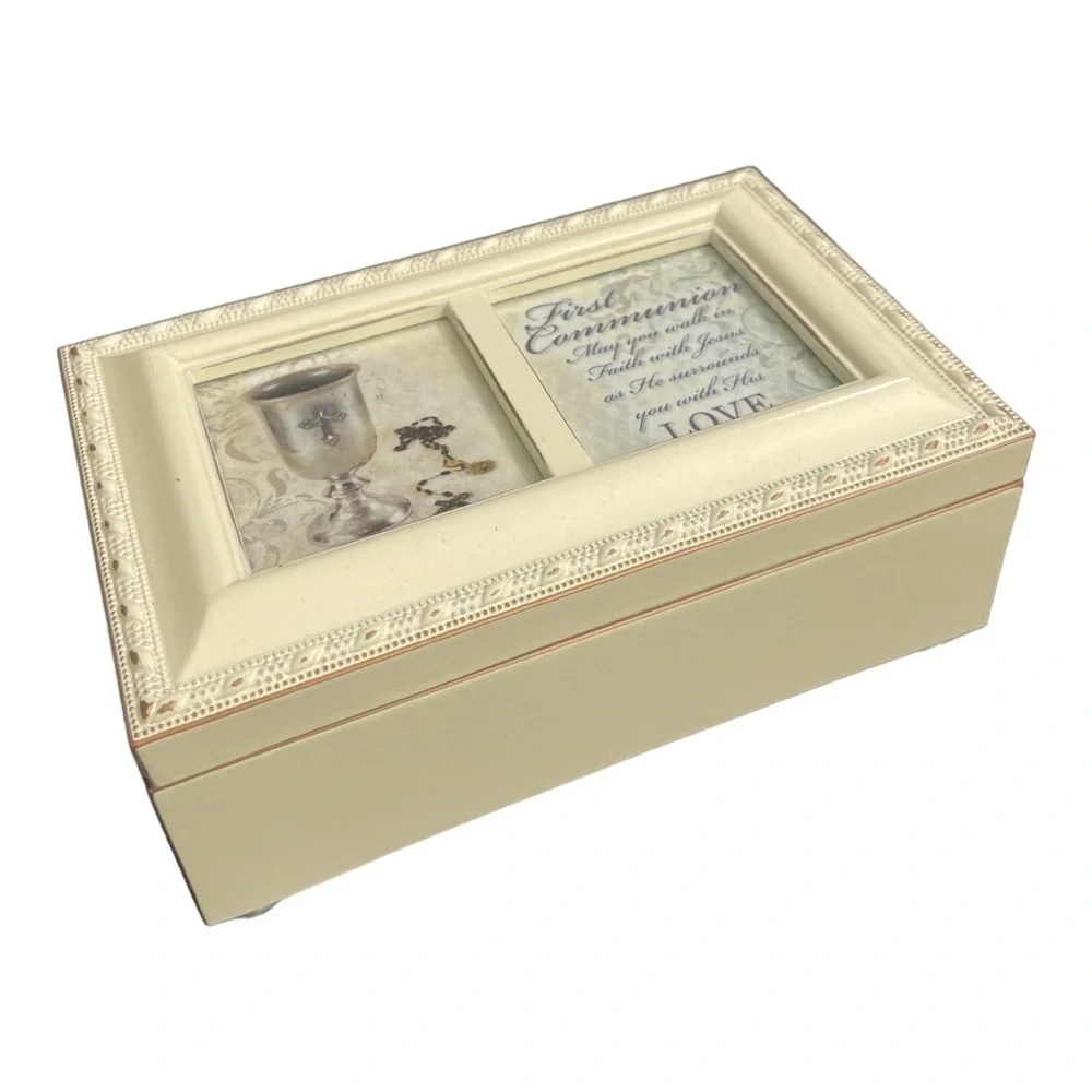 First Communion Know The Joy Ivory Music Box Plays Jesus Loves Me New